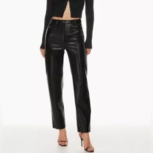 Wilfred Women’s Black‎ Faux Vegan Leather Pants High Waist Size 8
